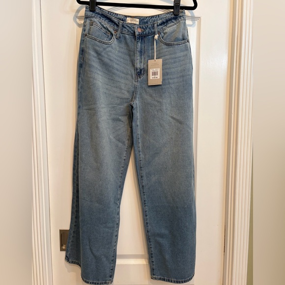 Oliver Logan Denim - Oliver Logan Madison Mid Rise Jeans Bright Blue Worn Wash Size 27 NWT Wide